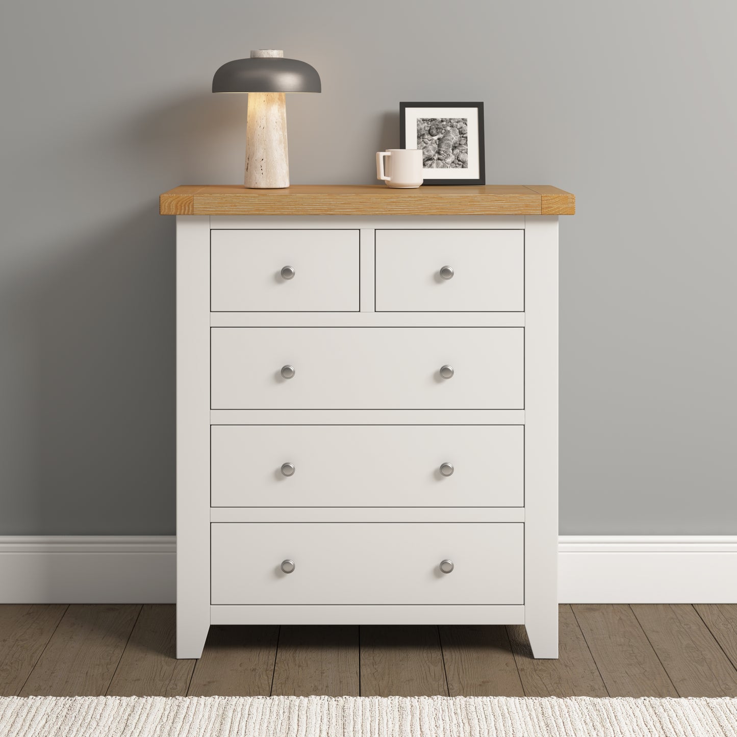 Highley Painted Oak 2 Over 3 Chest - Bridgnorth Furniture