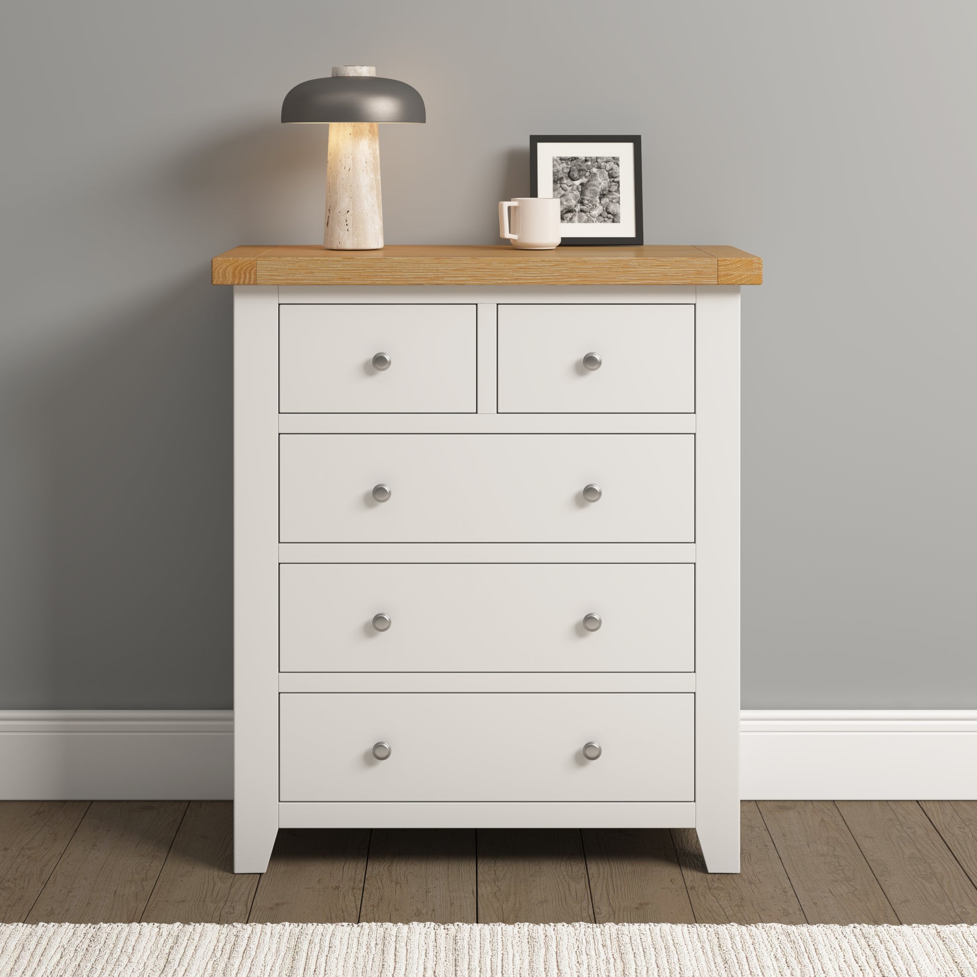 Highley Painted Oak 2 Over 3 Chest - Bridgnorth Furniture