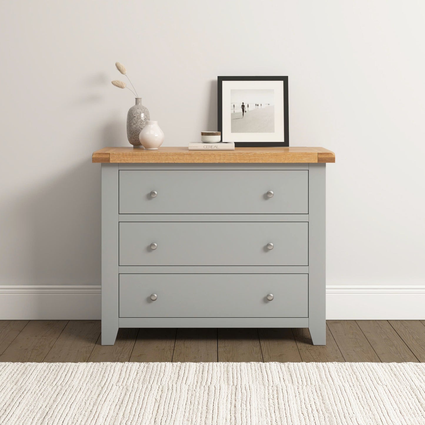 Highley Painted  Oak 3 Drawer Chest of Drawers - Bridgnorth Furniture