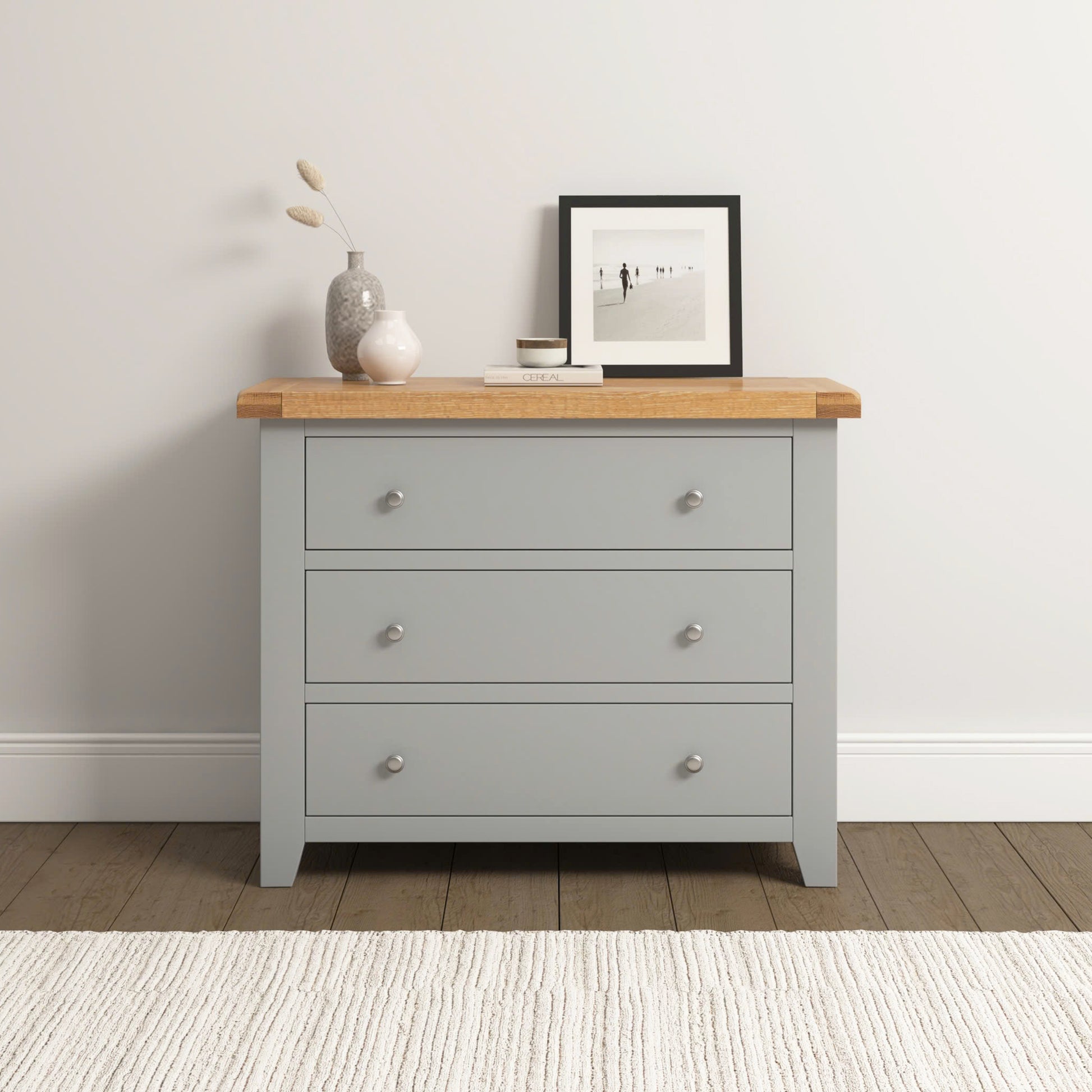 Highley Painted  Oak 3 Drawer Chest of Drawers - Bridgnorth Furniture