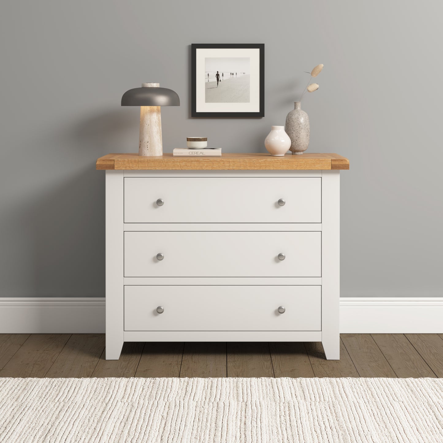 Highley Painted  Oak 3 Drawer Chest of Drawers - Bridgnorth Furniture