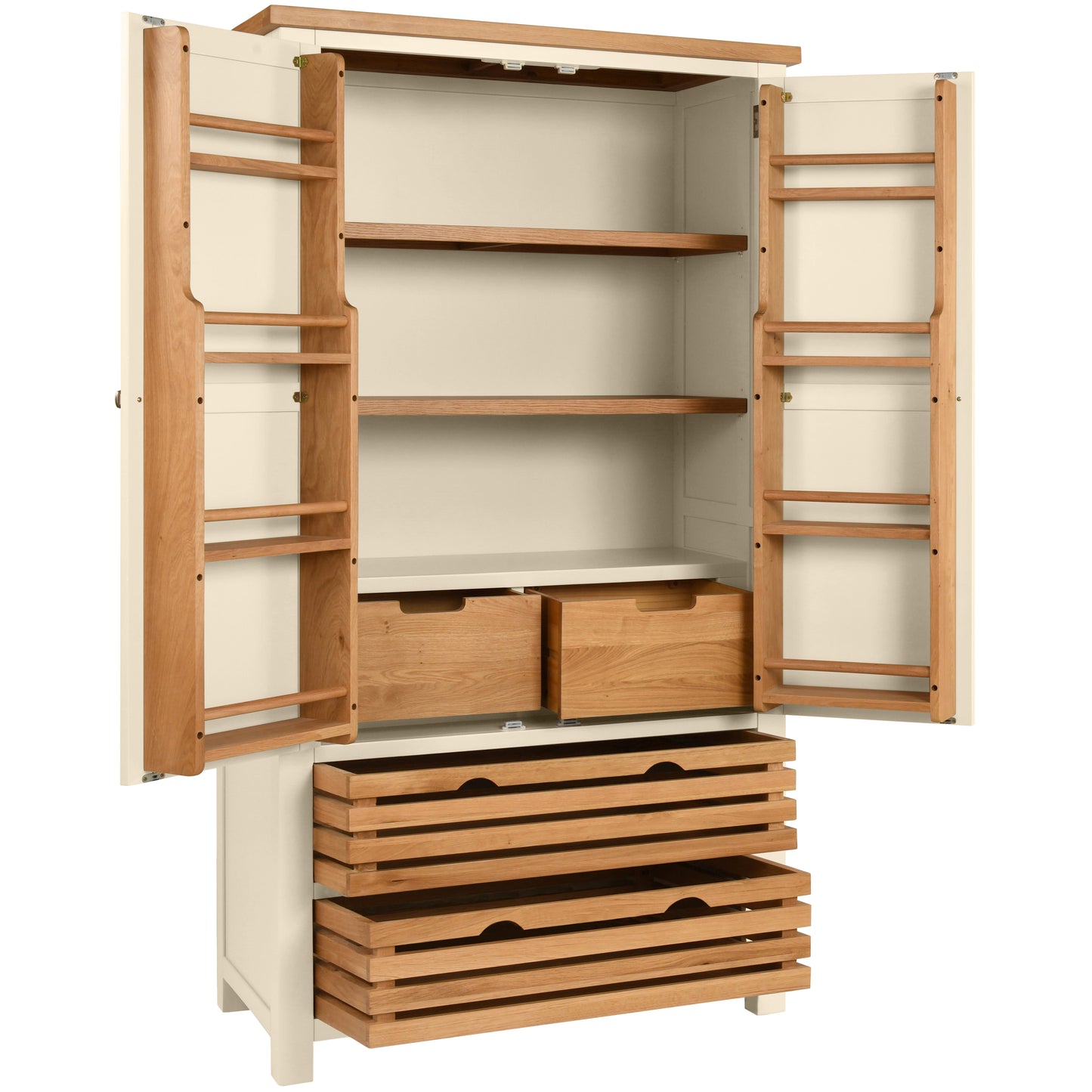 Drayton Painted Kitchen Double Larder Cupboard - Bridgnorth Furniture