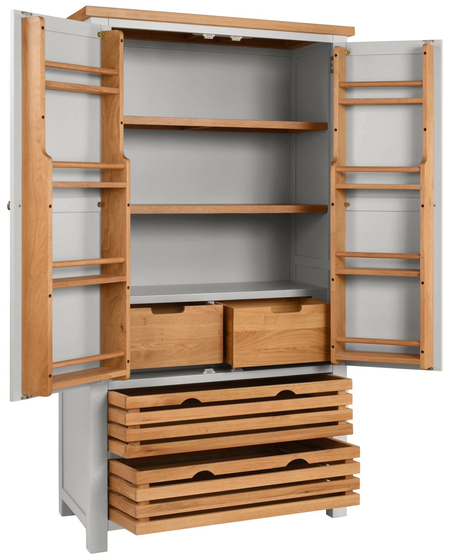 Drayton Painted Kitchen Double Larder Cupboard - Bridgnorth Furniture