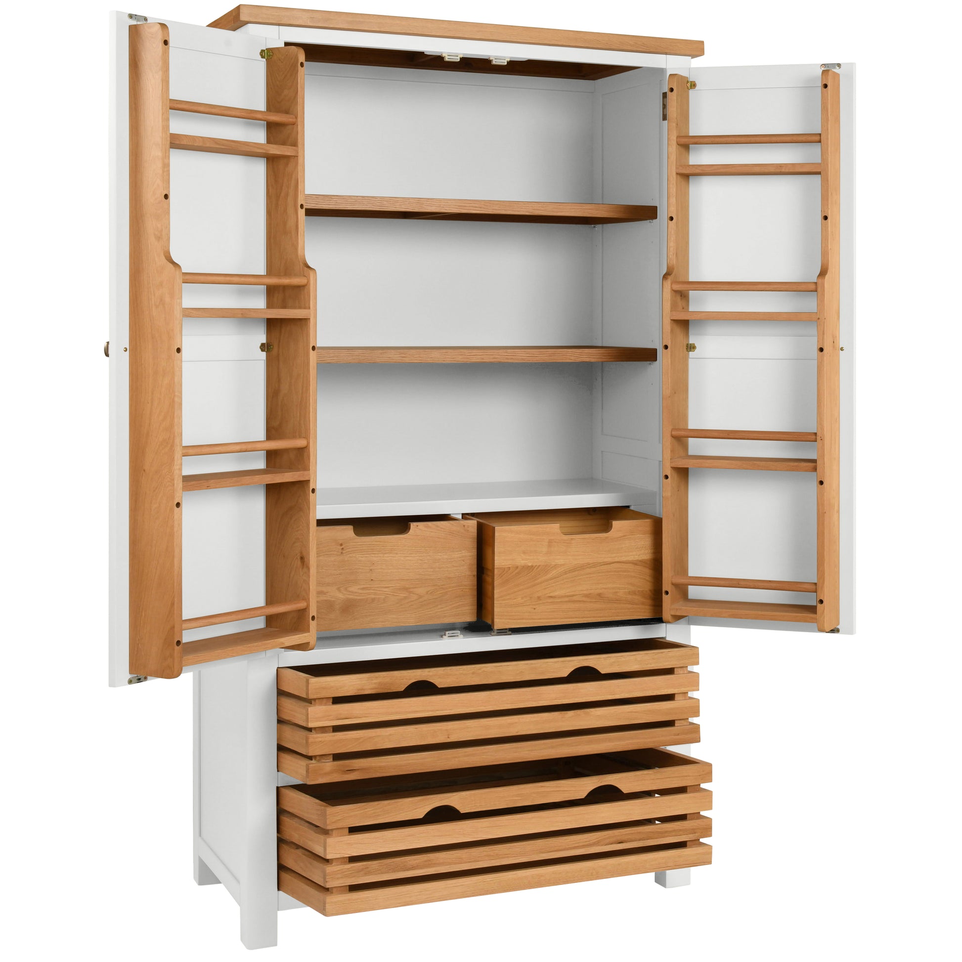 Drayton Painted Kitchen Double Larder Cupboard - Bridgnorth Furniture