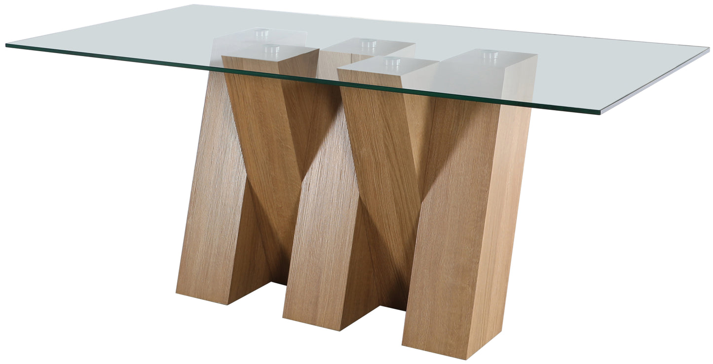 Dutton Large Fixed Dining Table Set Clear Glass - Bridgnorth Furniture