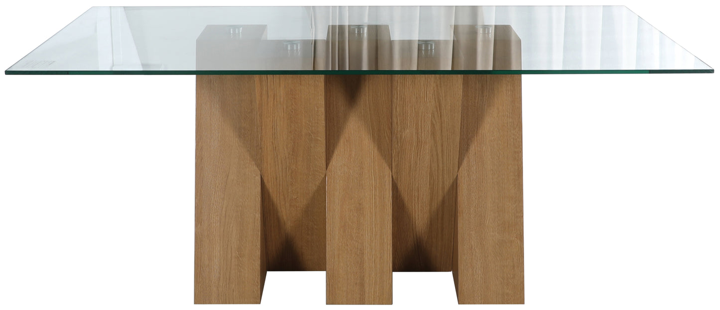 Dutton Large Fixed Dining Table Set Clear Glass - Bridgnorth Furniture