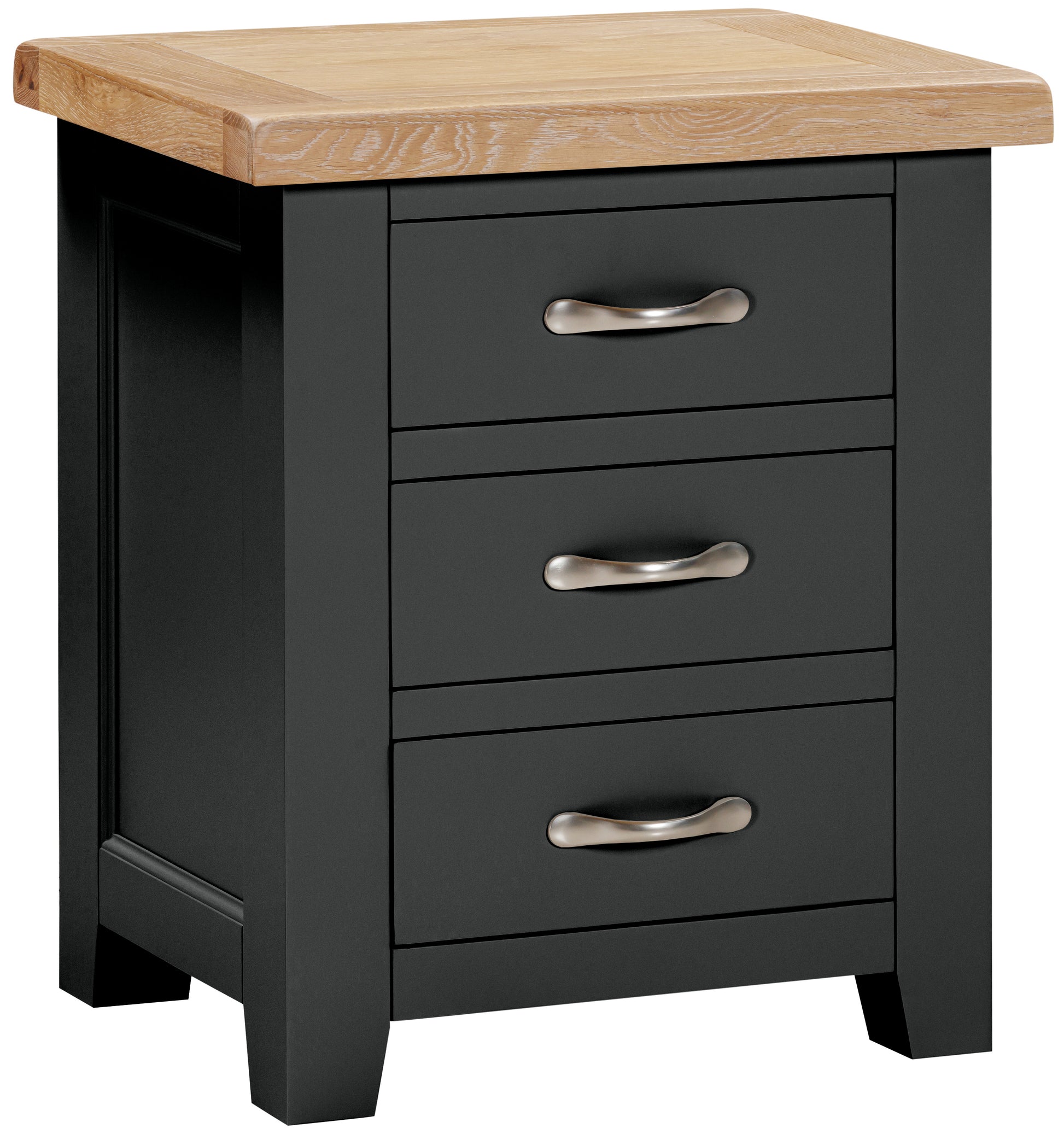 Ashford Painted Oak 3 Drawer Bedside - Bridgnorth Furniture