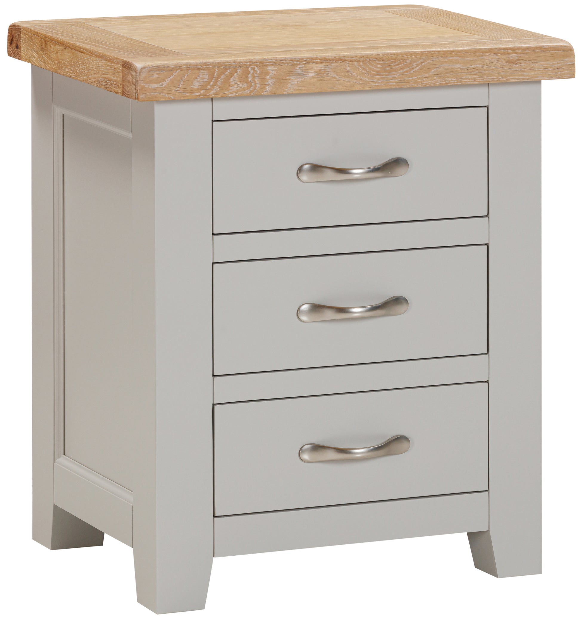 Ashford Painted Oak 3 Drawer Bedside - Bridgnorth Furniture