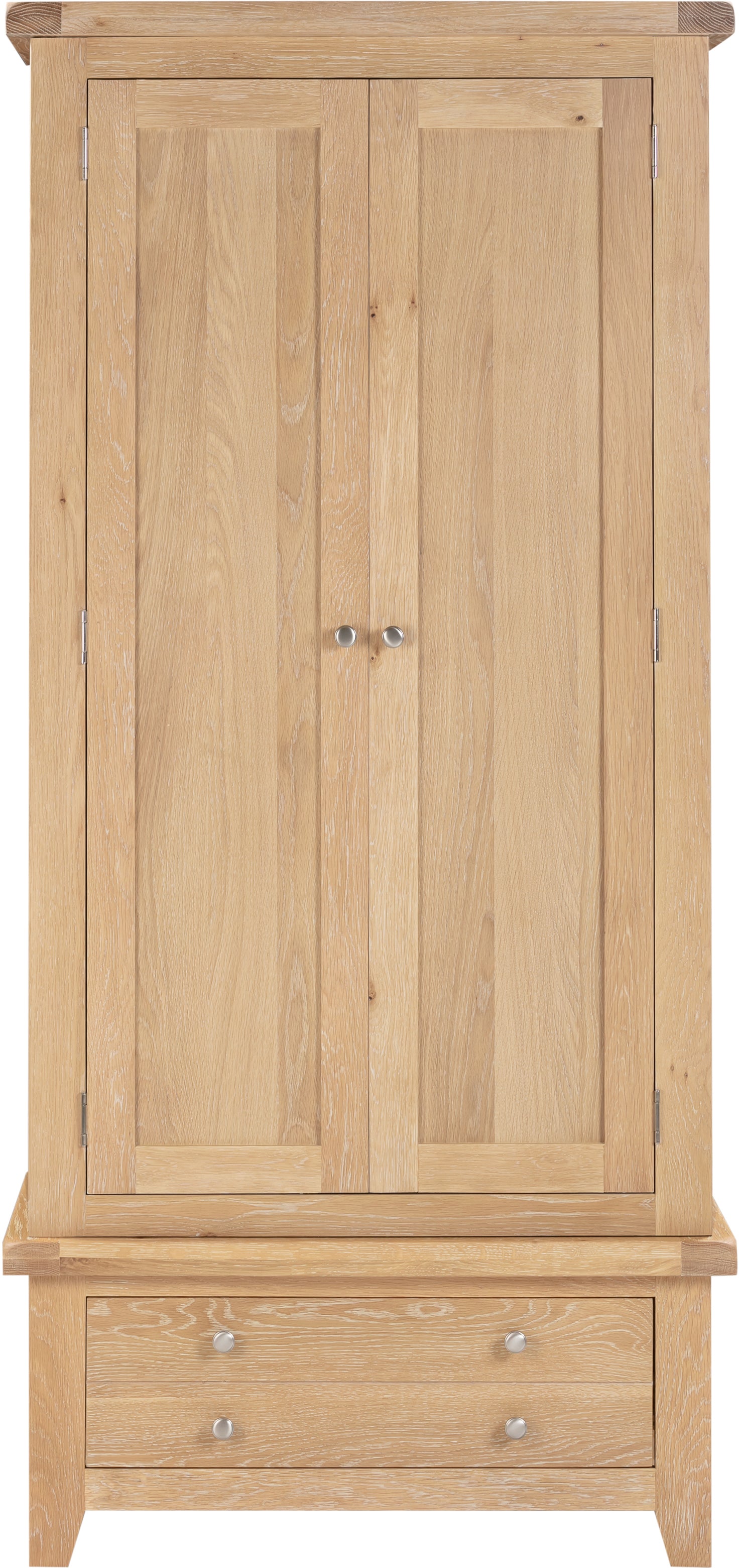 Highley Oak Double Wardrobe and Drawer - Bridgnorth Furniture