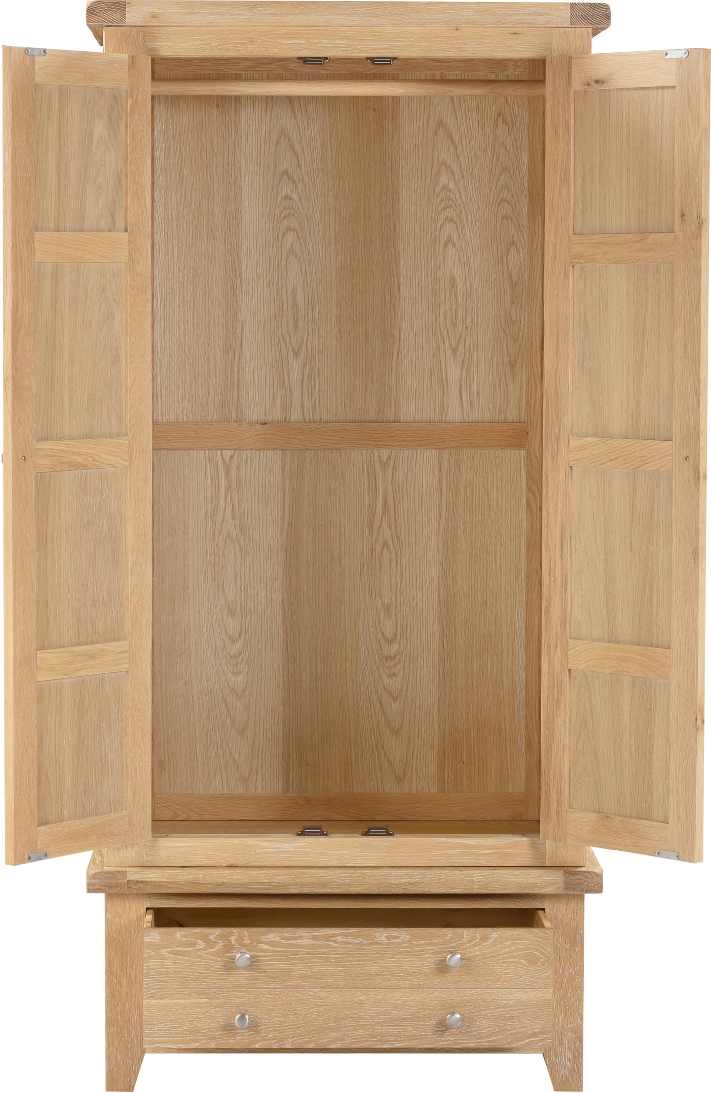 Highley Oak Double Wardrobe and Drawer - Bridgnorth Furniture