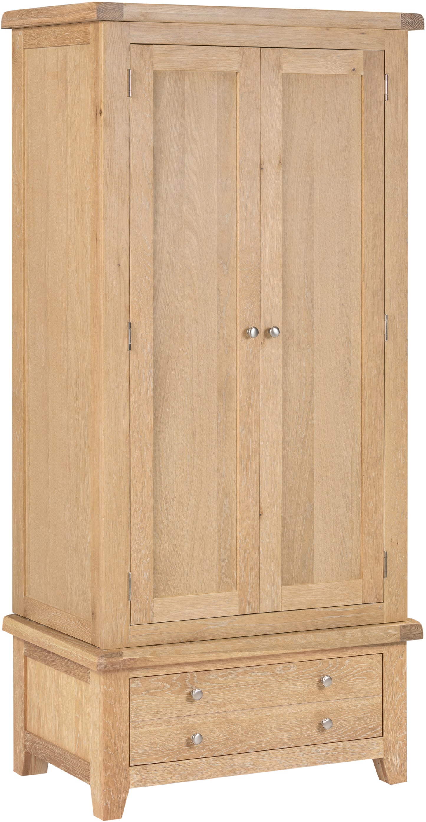 Highley Oak Double Wardrobe and Drawer - Bridgnorth Furniture