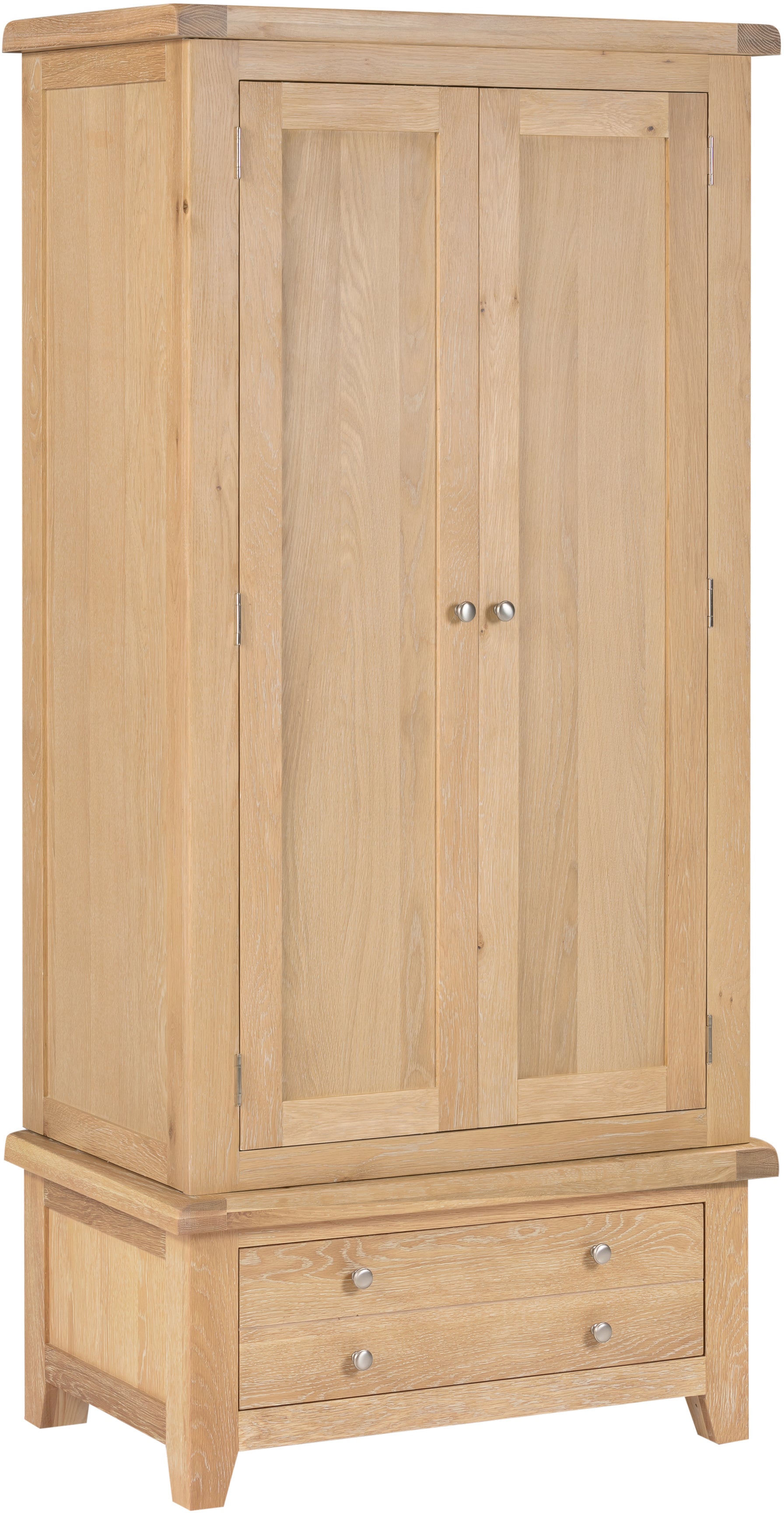 Highley Oak Double Wardrobe and Drawer - Bridgnorth Furniture