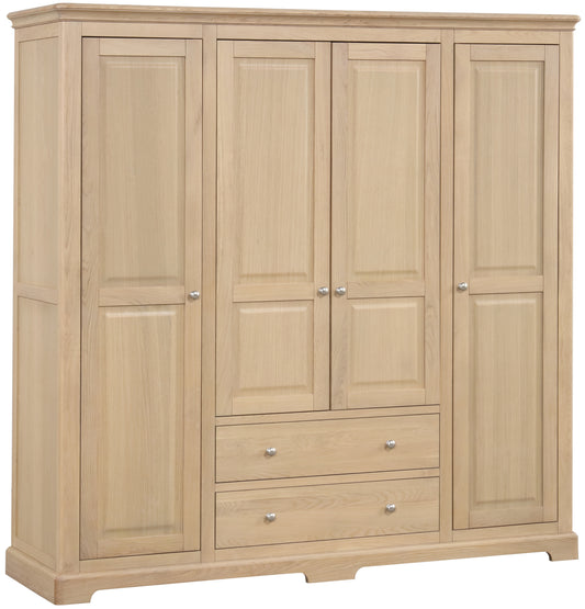 Stretton Oak Quad Wardrobe - Bridgnorth Furniture