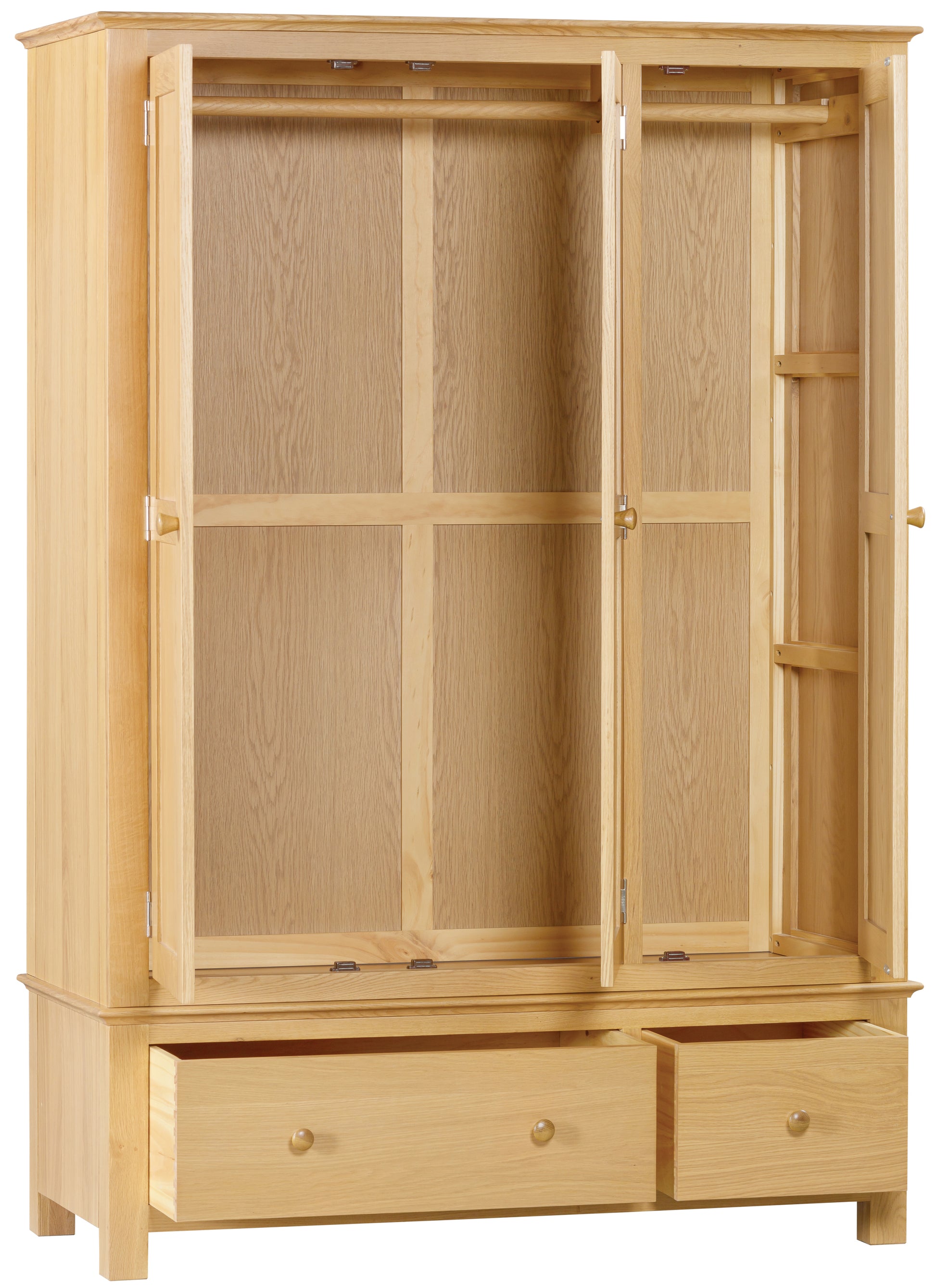 Wenlock Triple Wardrobe with 2 Drawers - Bridgnorth Furniture
