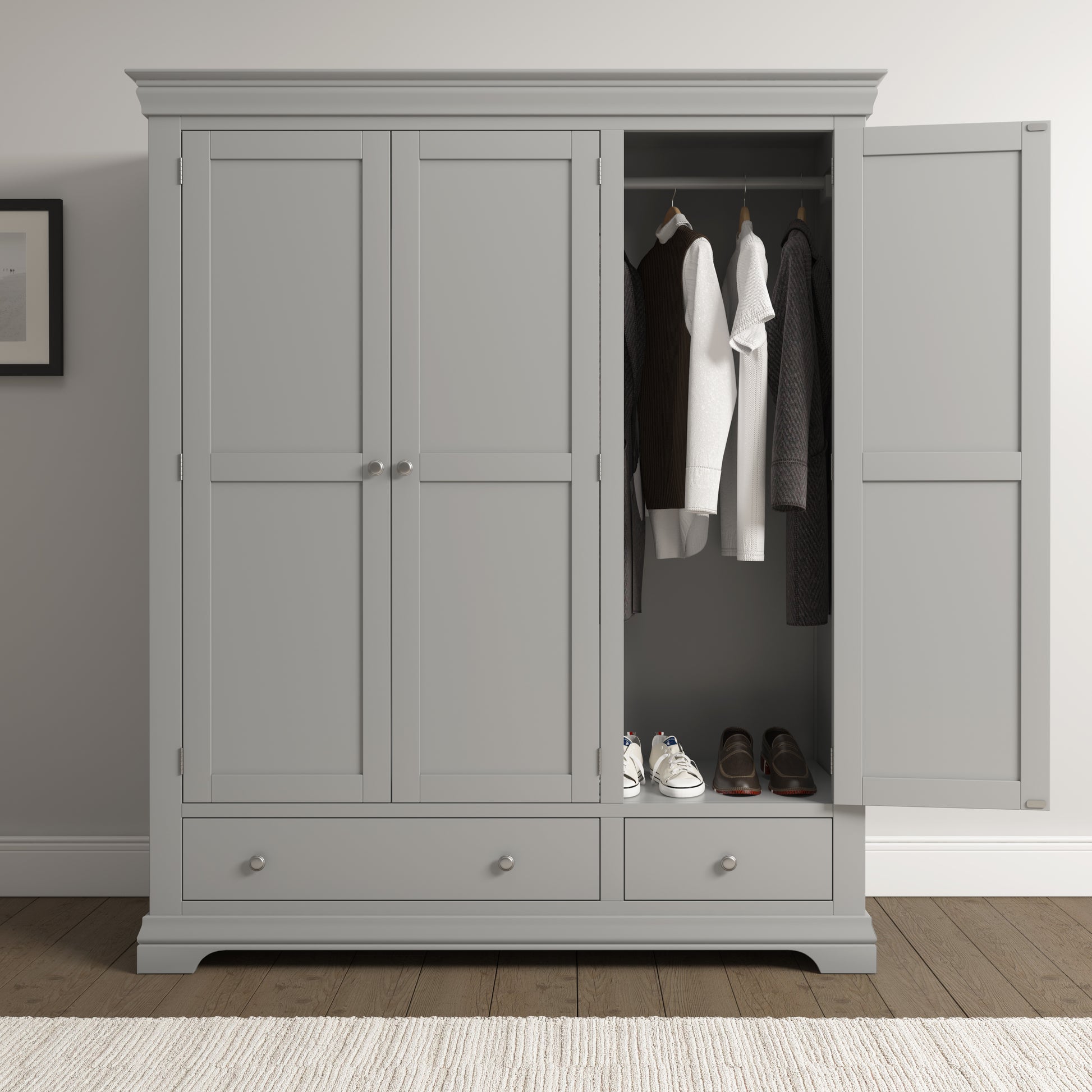 Asterley Triple Wardrobe with Drawer - Bridgnorth Furniture