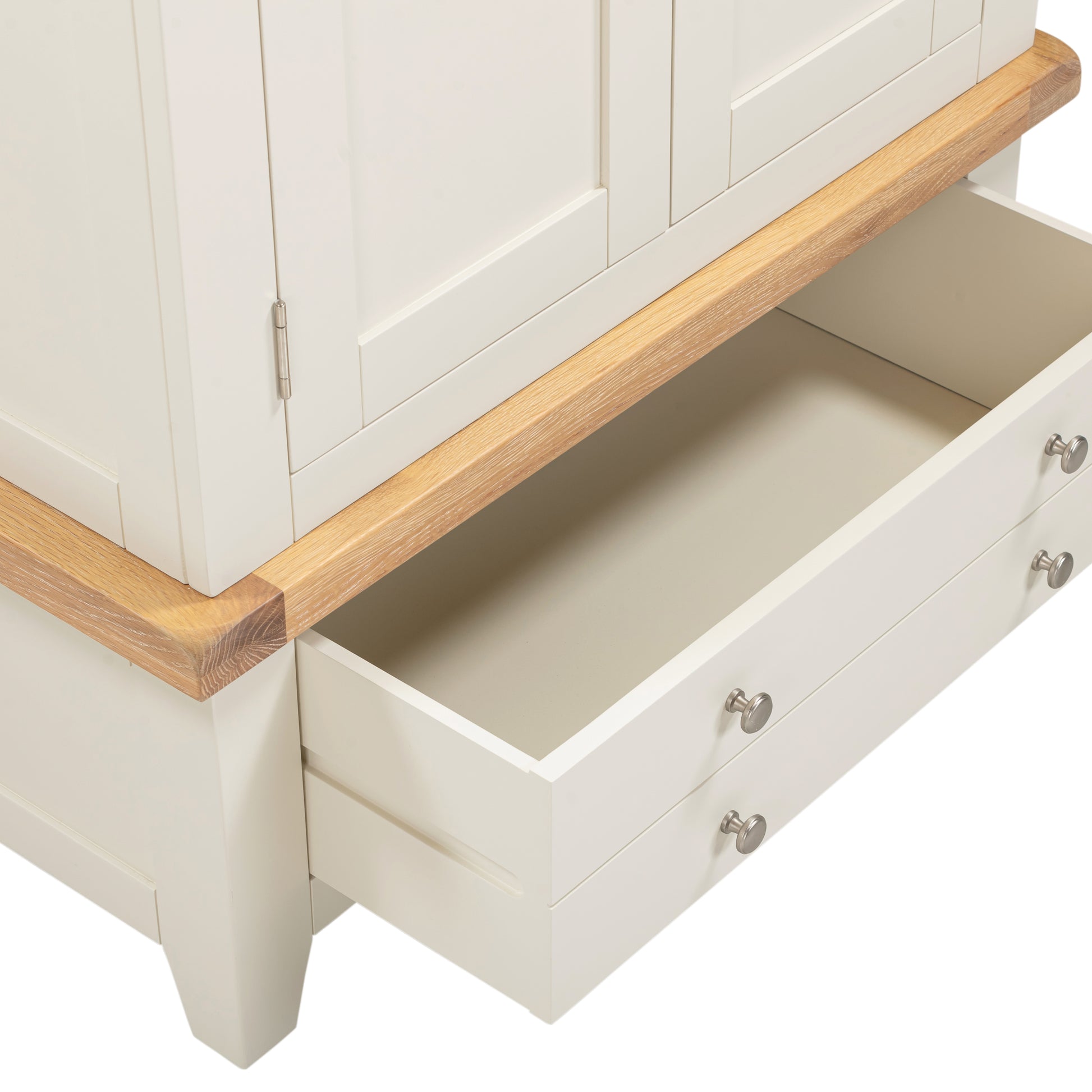 Highley Painted  Oak Double Wardrobe and Drawer - Bridgnorth Furniture