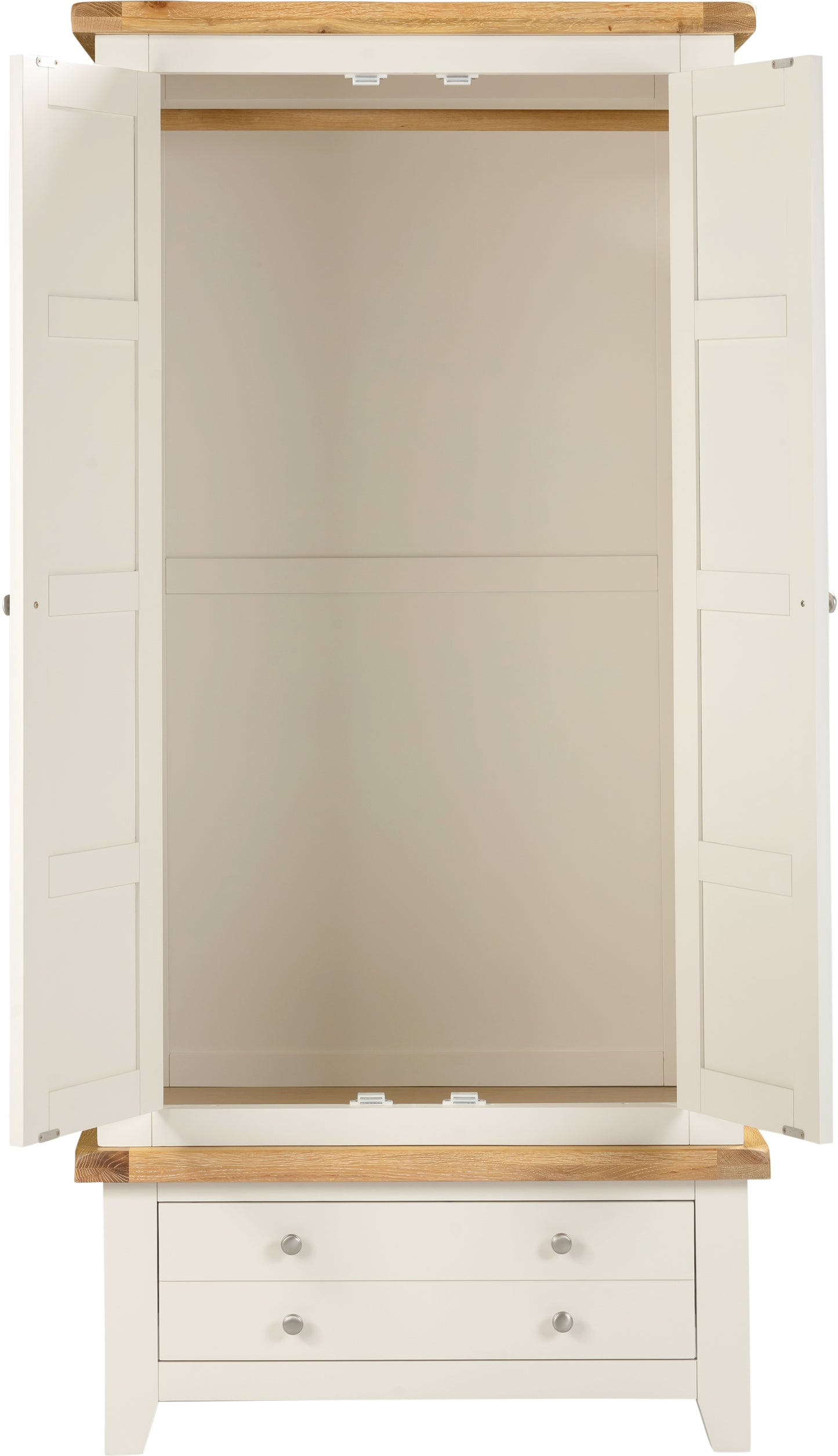 Highley Painted  Oak Double Wardrobe and Drawer - Bridgnorth Furniture