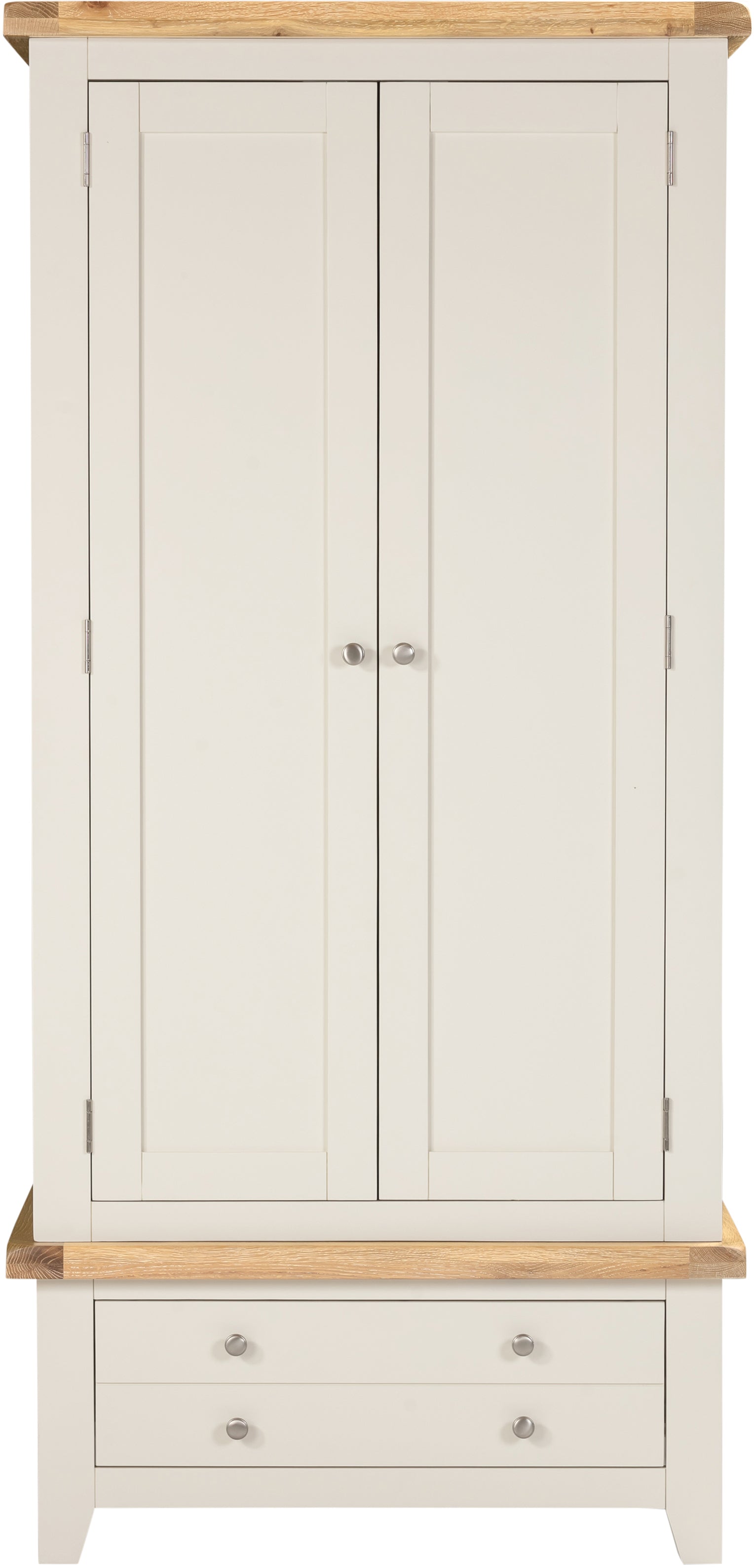 Highley Painted  Oak Double Wardrobe and Drawer - Bridgnorth Furniture