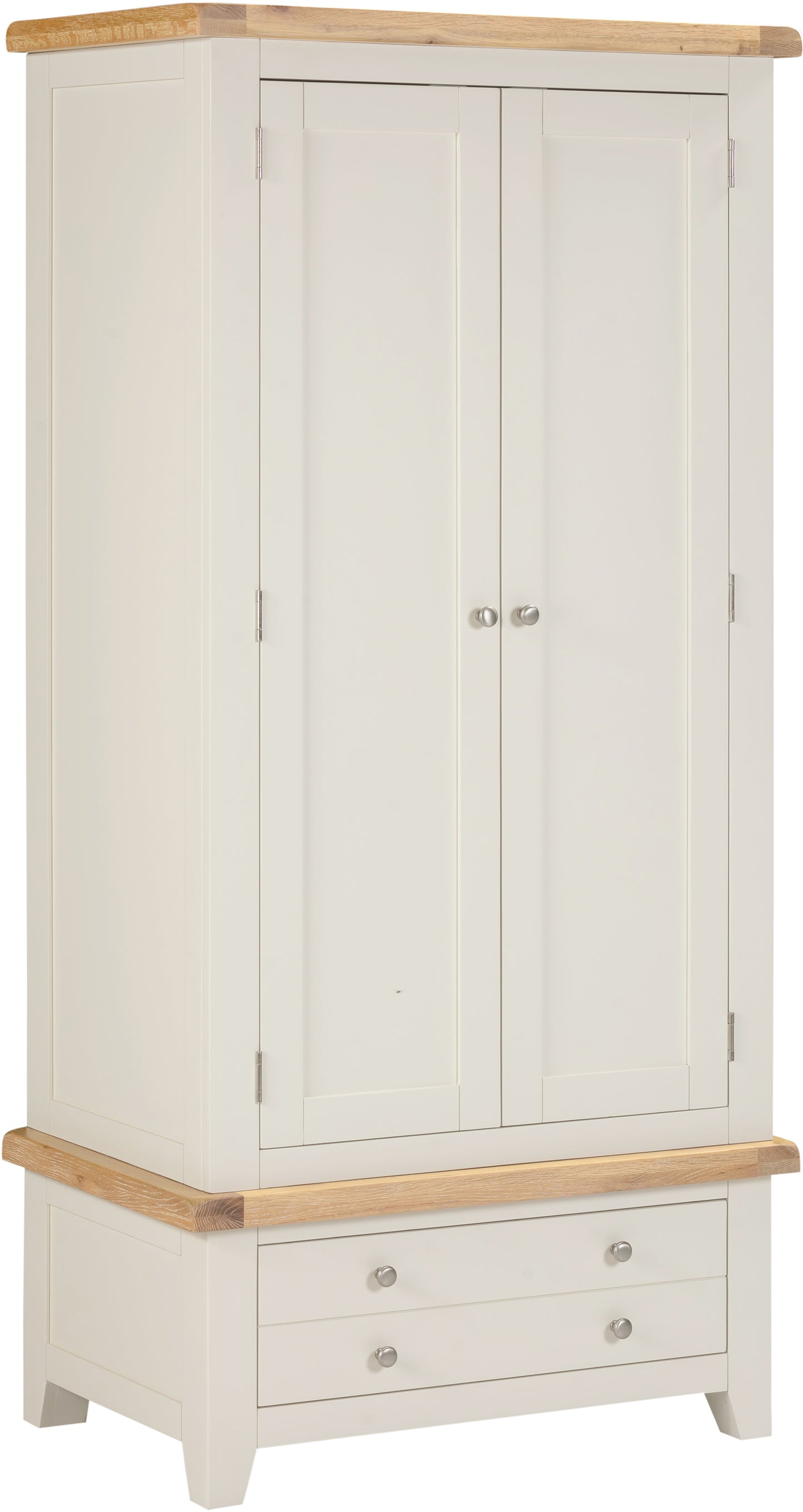 Highley Painted  Oak Double Wardrobe and Drawer - Bridgnorth Furniture