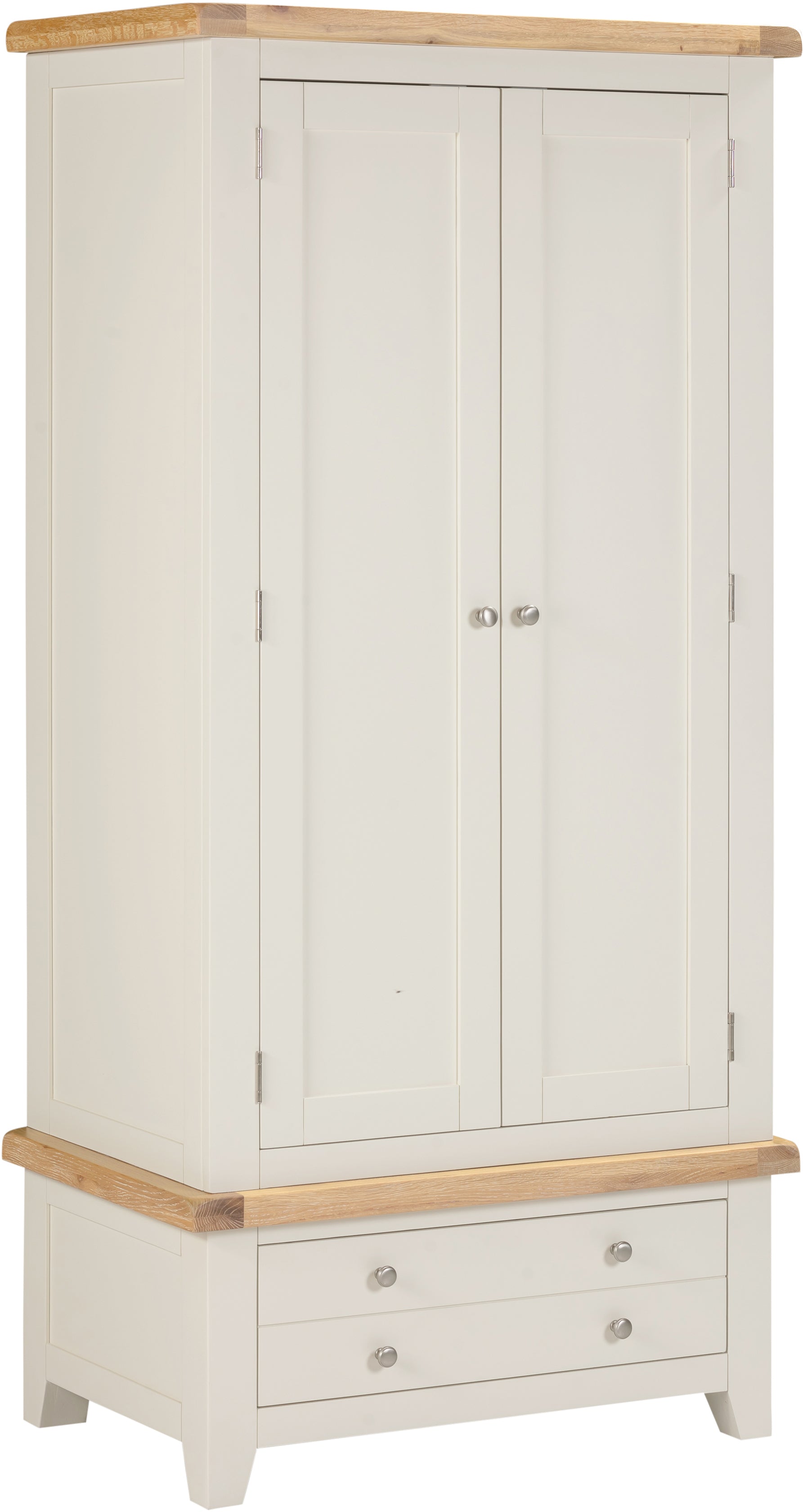 Highley Painted  Oak Double Wardrobe and Drawer - Bridgnorth Furniture
