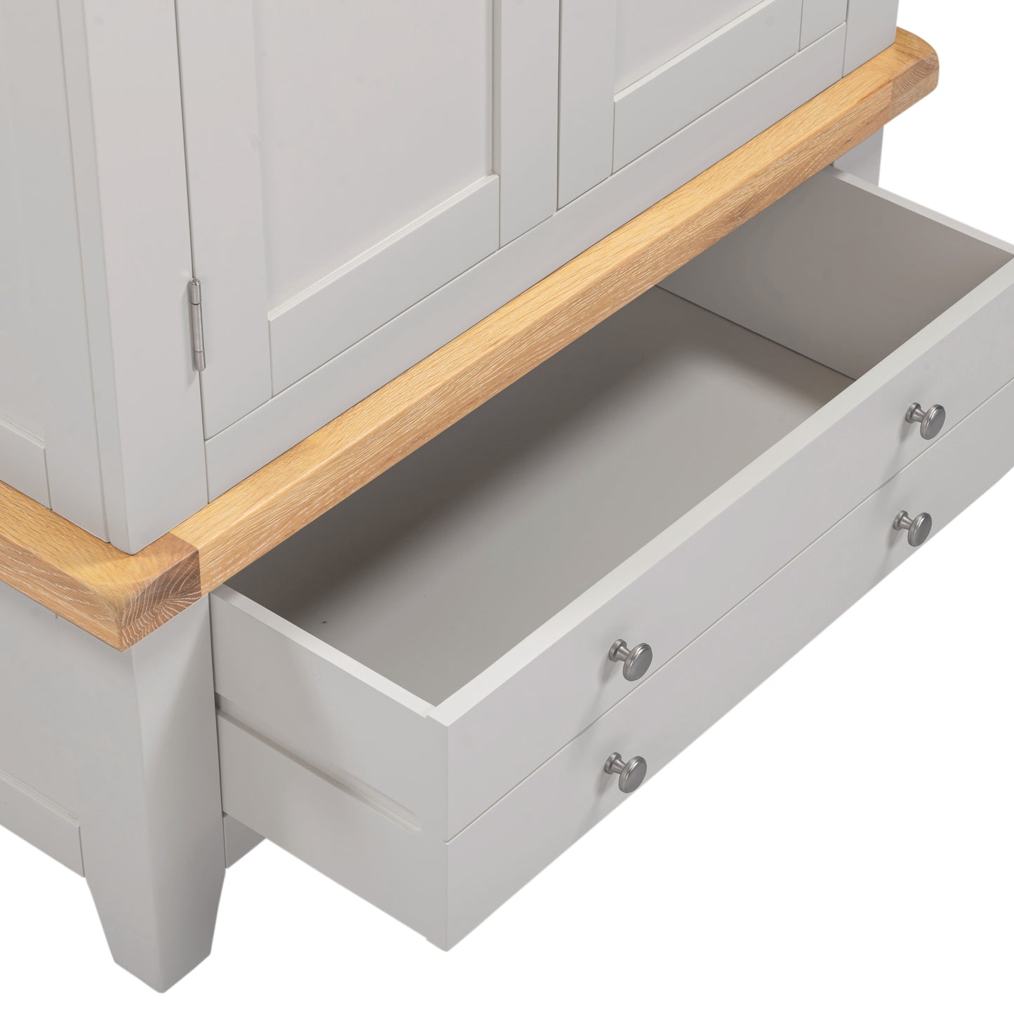 Highley Painted  Oak Double Wardrobe and Drawer - Bridgnorth Furniture