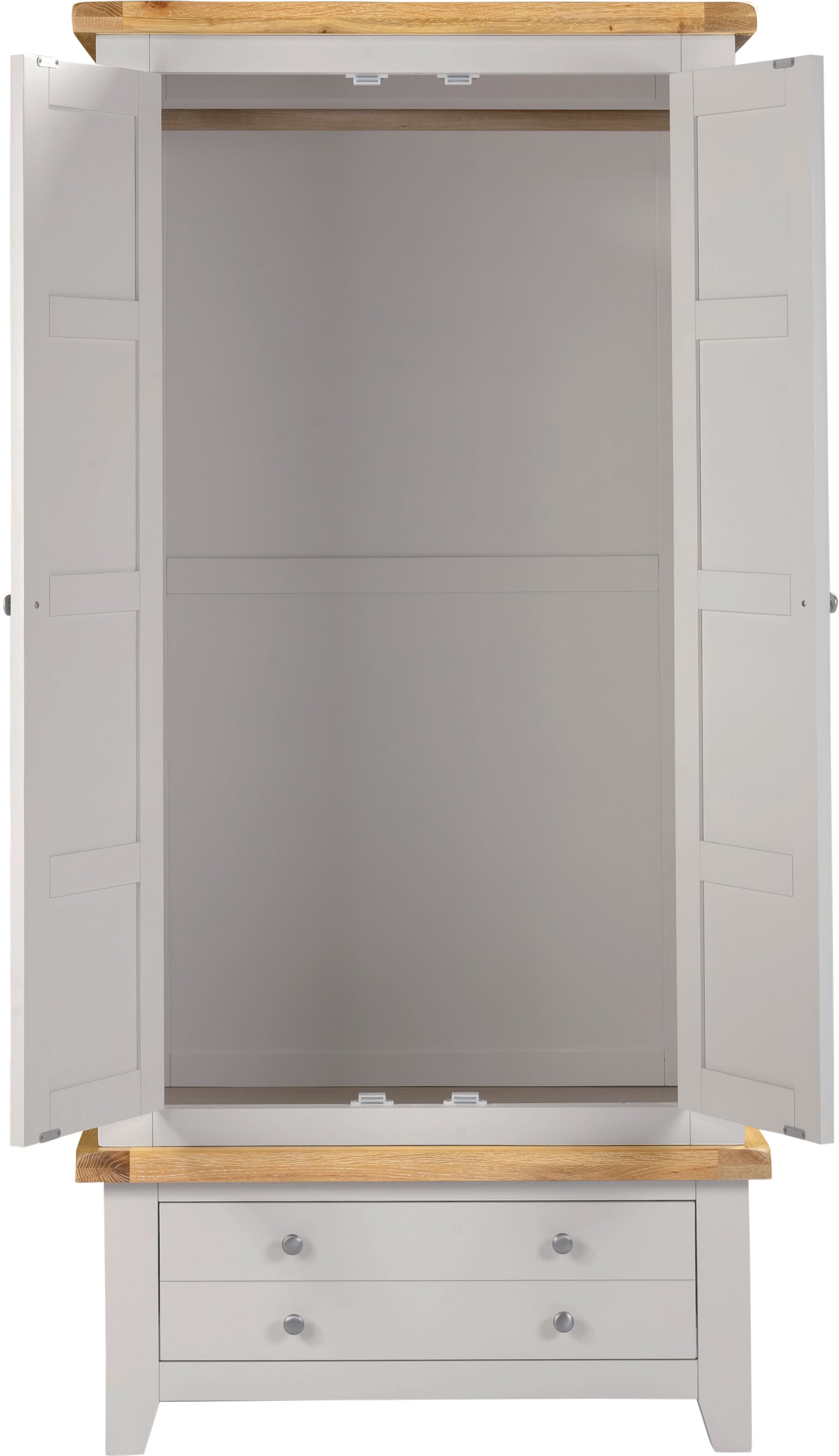 Highley Painted  Oak Double Wardrobe and Drawer - Bridgnorth Furniture