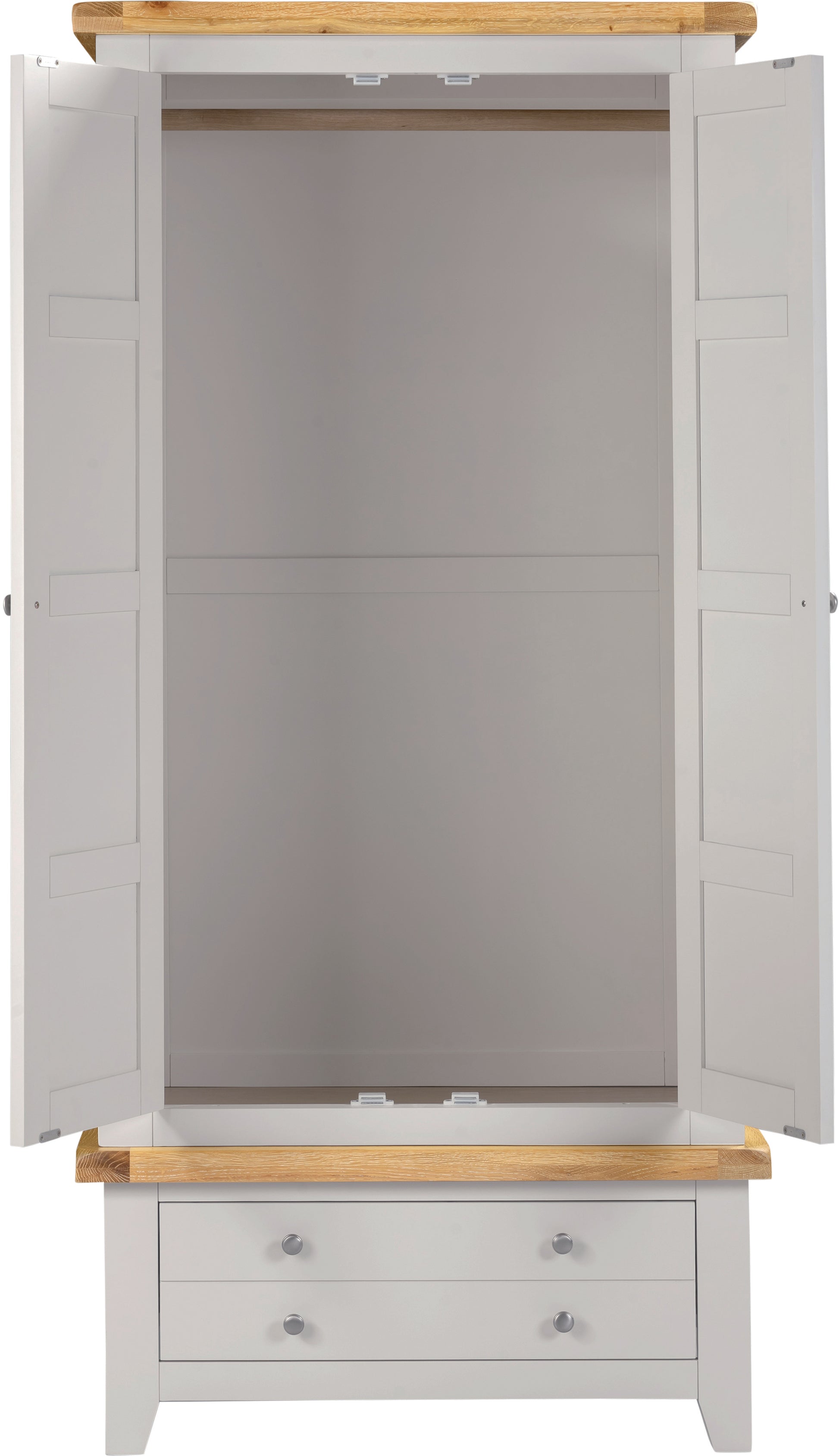 Highley Painted  Oak Double Wardrobe and Drawer - Bridgnorth Furniture
