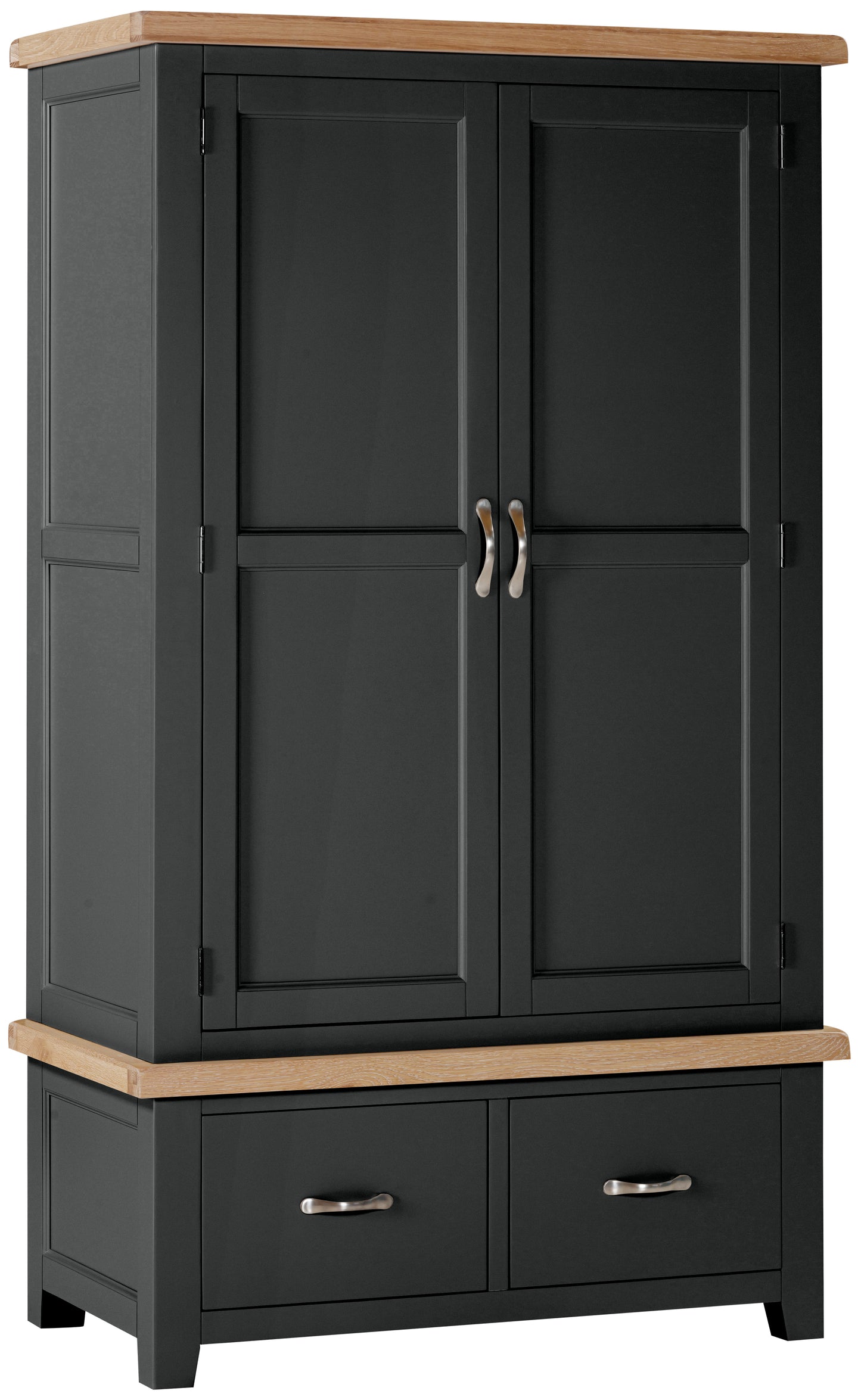 Ashford Painted Oak Gents Wardrobe with 2 Drawers - Bridgnorth Furniture