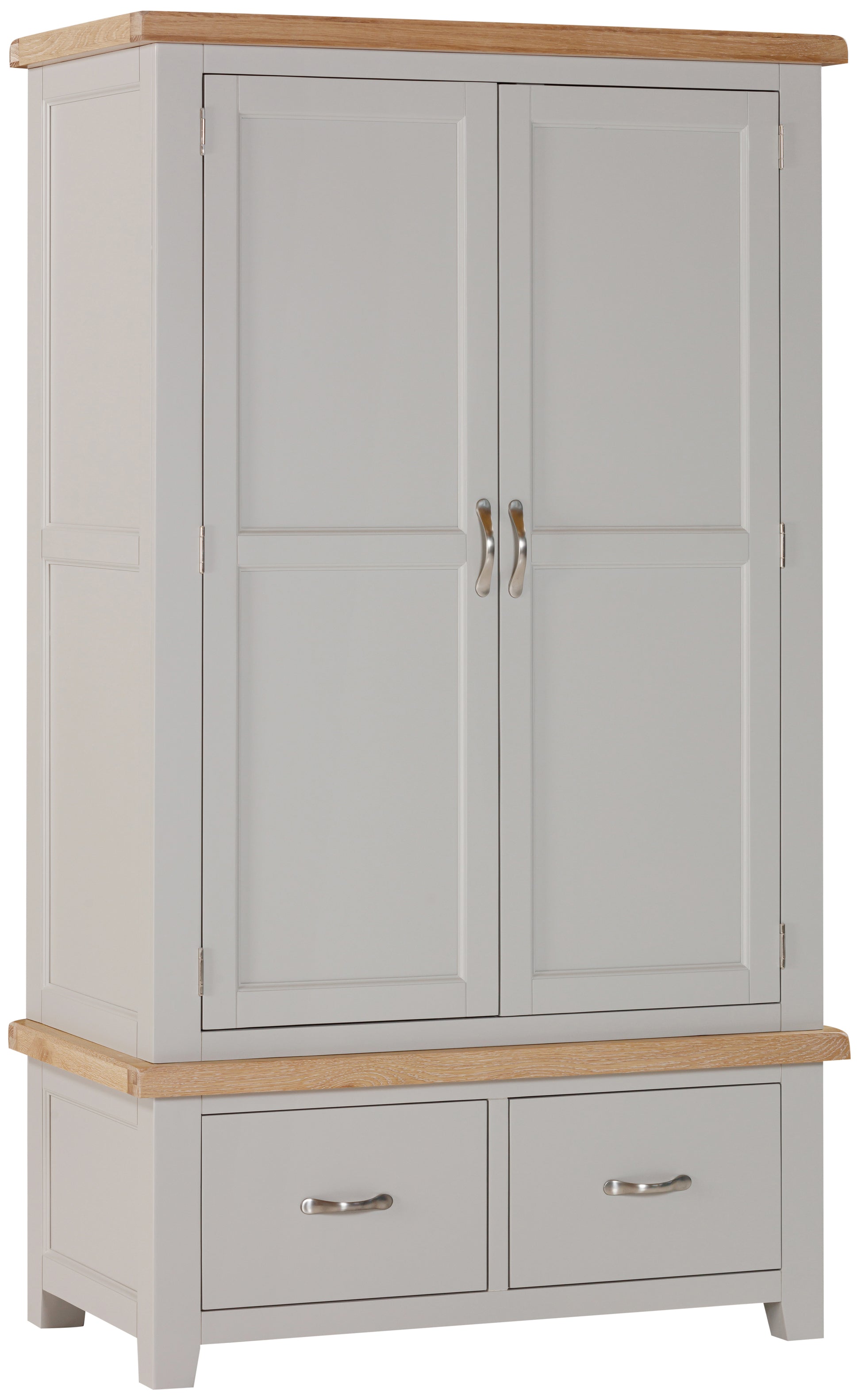 Ashford Painted Oak Gents Wardrobe with 2 Drawers - Bridgnorth Furniture