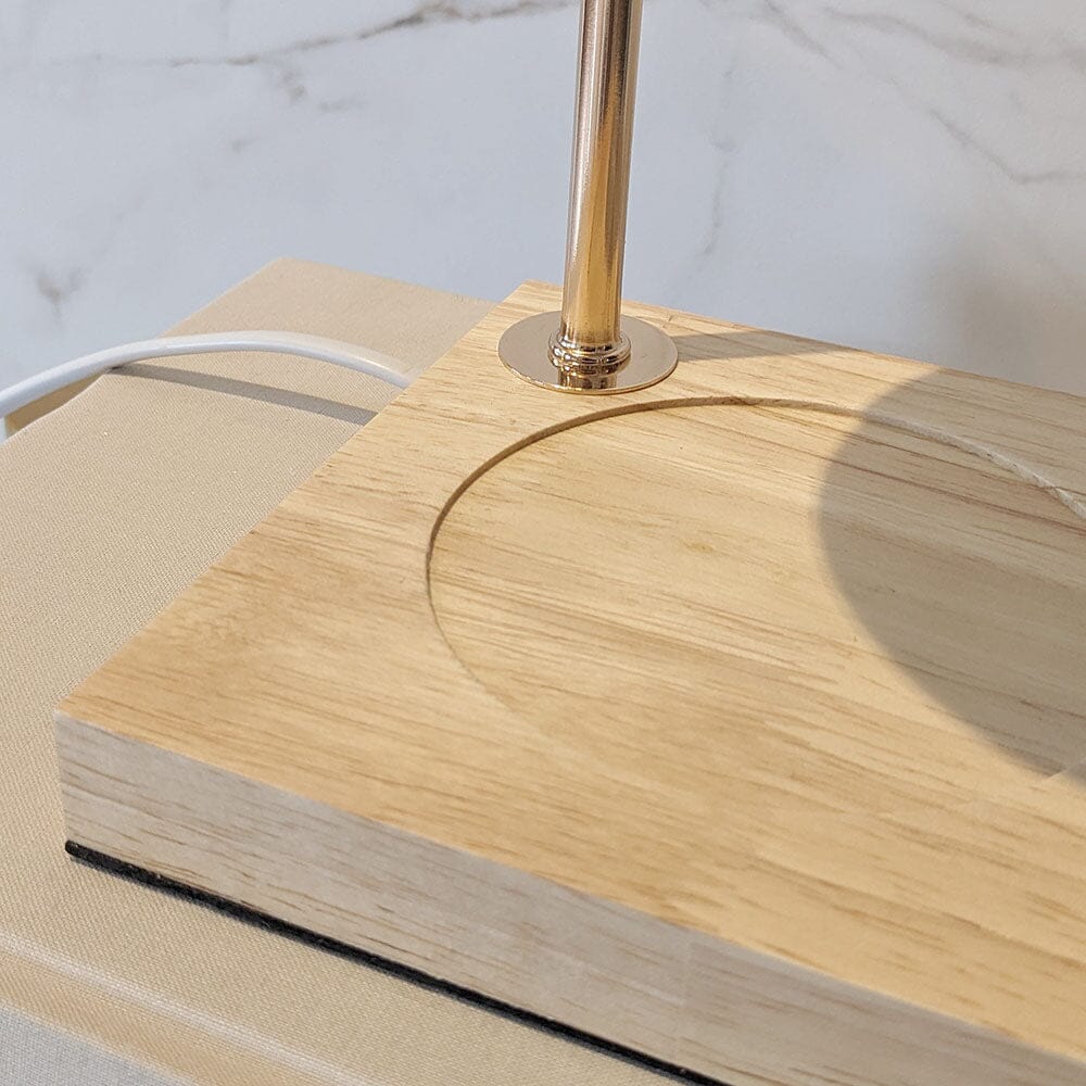 Cali White & Gold Candle Warmer on Wooden Base - Bridgnorth Furniture