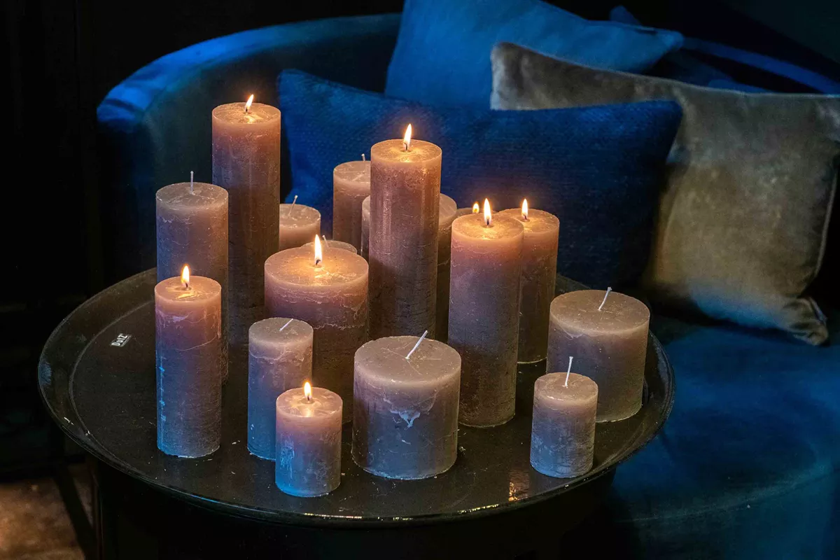 LUXURY RUSTIC CANDLE - LIGHTGREY - Bridgnorth Furniture