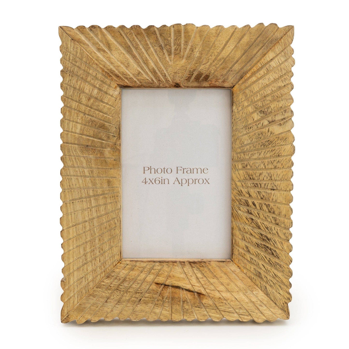 Photo Frame Mango Wood Etched Lines 4x6" - Bridgnorth Furniture