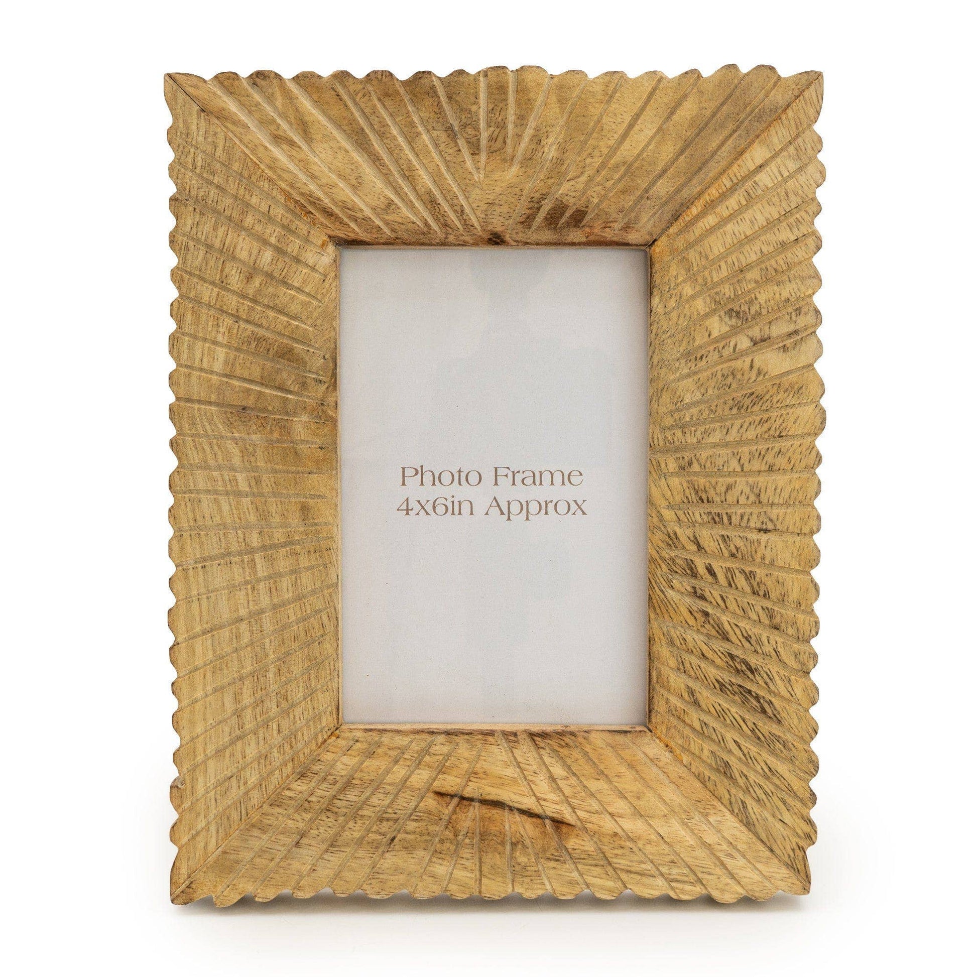 Photo Frame Mango Wood Etched Lines 4x6" - Bridgnorth Furniture