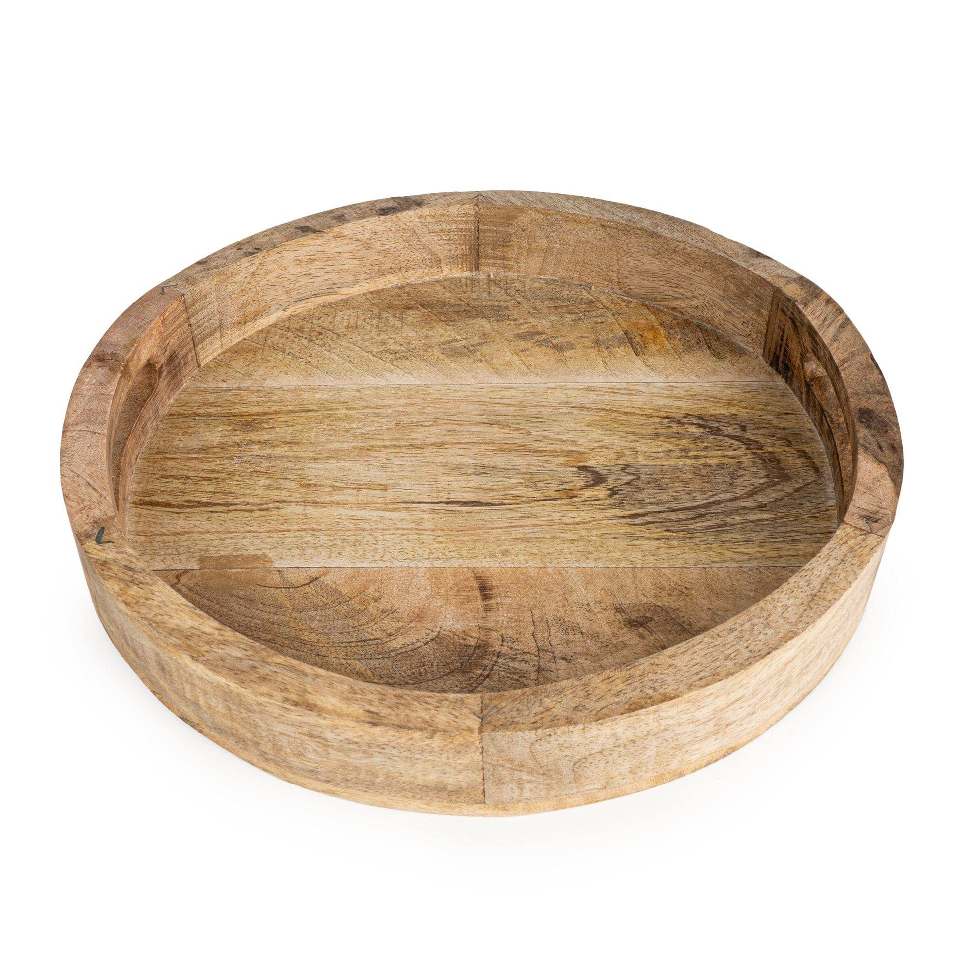 30cm Round tray plain mango wood - Natural finish - Bridgnorth Furniture