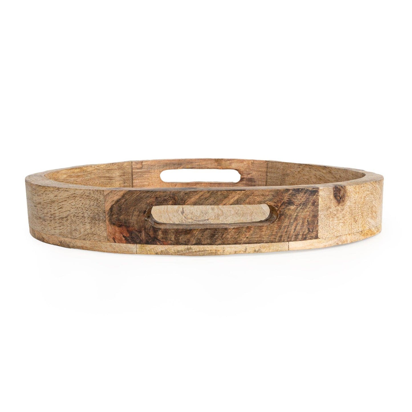 30cm Round tray plain mango wood - Natural finish - Bridgnorth Furniture
