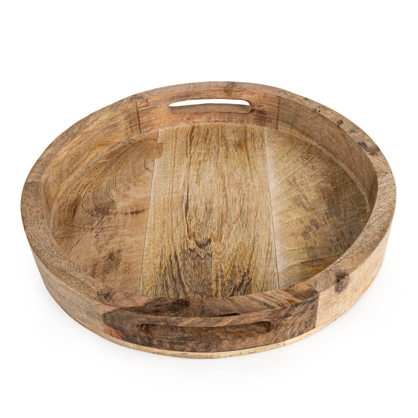 30cm Round tray plain mango wood - Natural finish - Bridgnorth Furniture