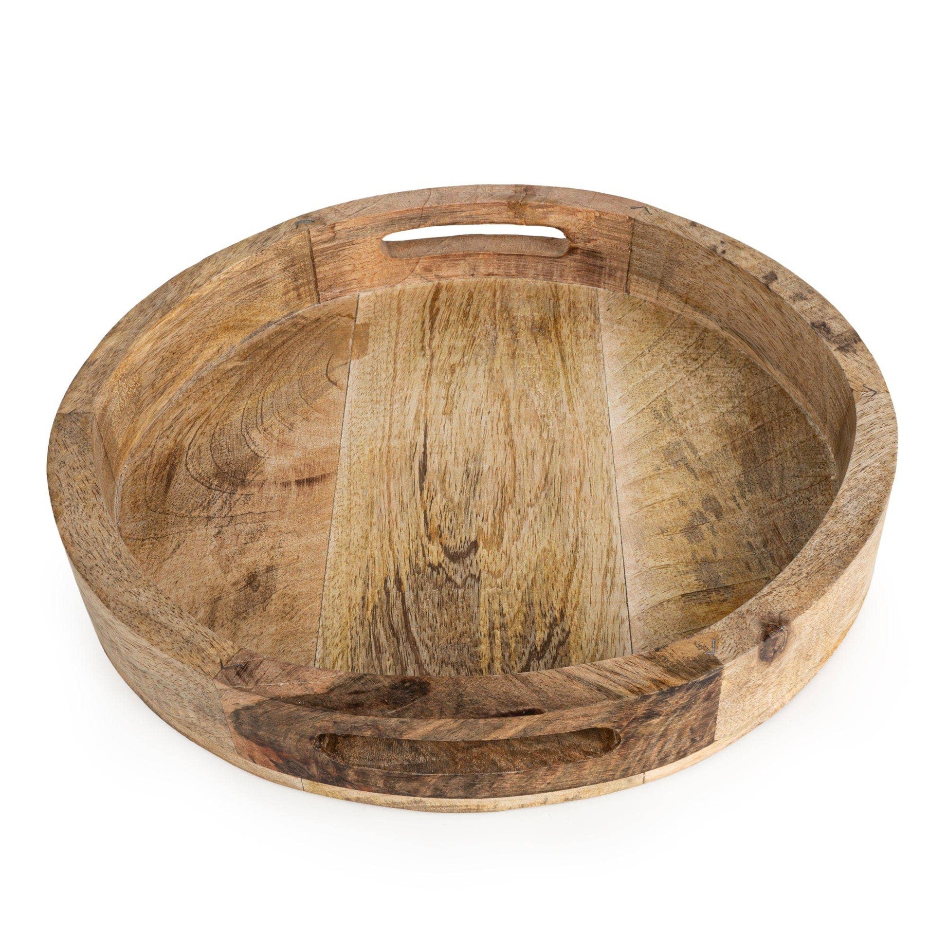 30cm Round tray plain mango wood - Natural finish - Bridgnorth Furniture