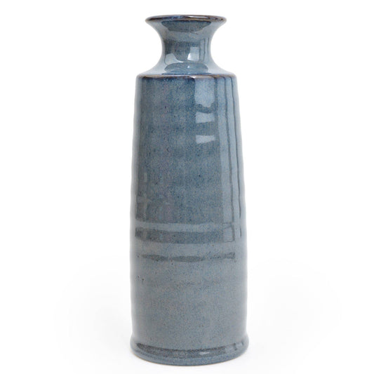 22.8CM BOTTLE VASE REACTIVE BLUE