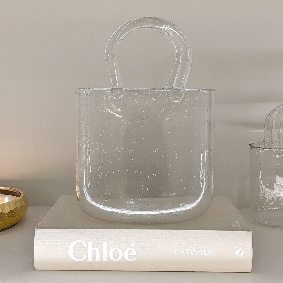 Carina Bubbled Glass Decorative Handbag Vase - Bridgnorth Furniture