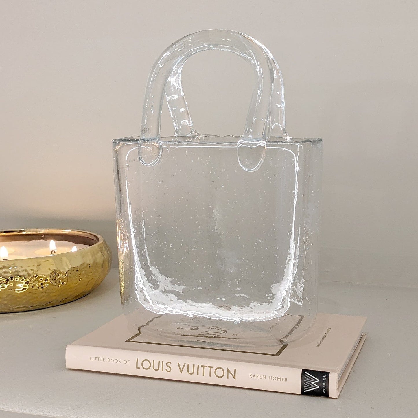 Carina Petite Bubbled Glass Decorative Handbag Vase - Bridgnorth Furniture