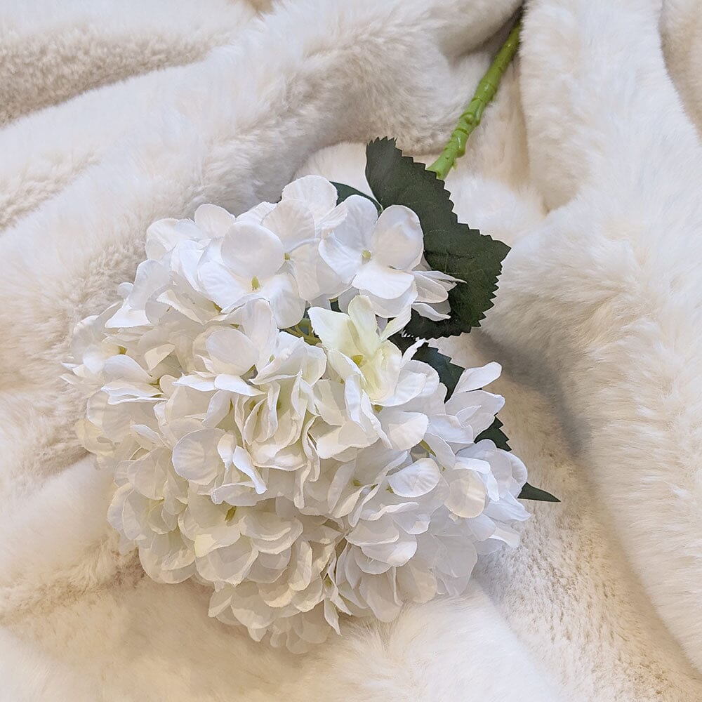 Cream Faux Hydrangea Single Stem Flower - Bridgnorth Furniture