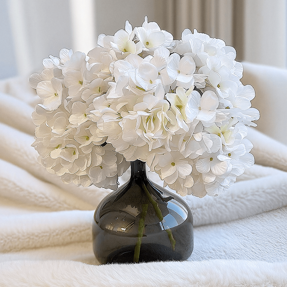 Cream Faux Hydrangea Single Stem Flower - Bridgnorth Furniture