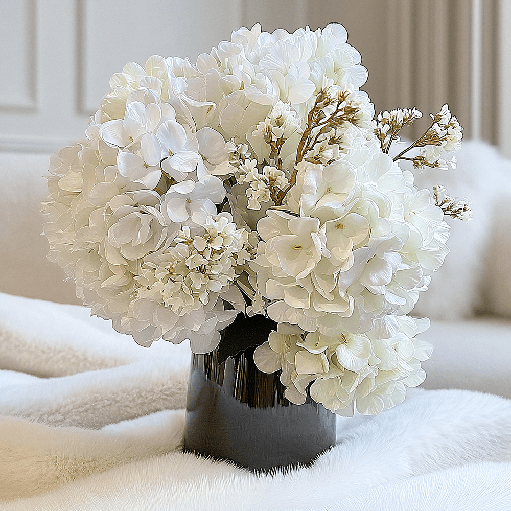 Cream Faux Hydrangea Single Stem Flower - Bridgnorth Furniture