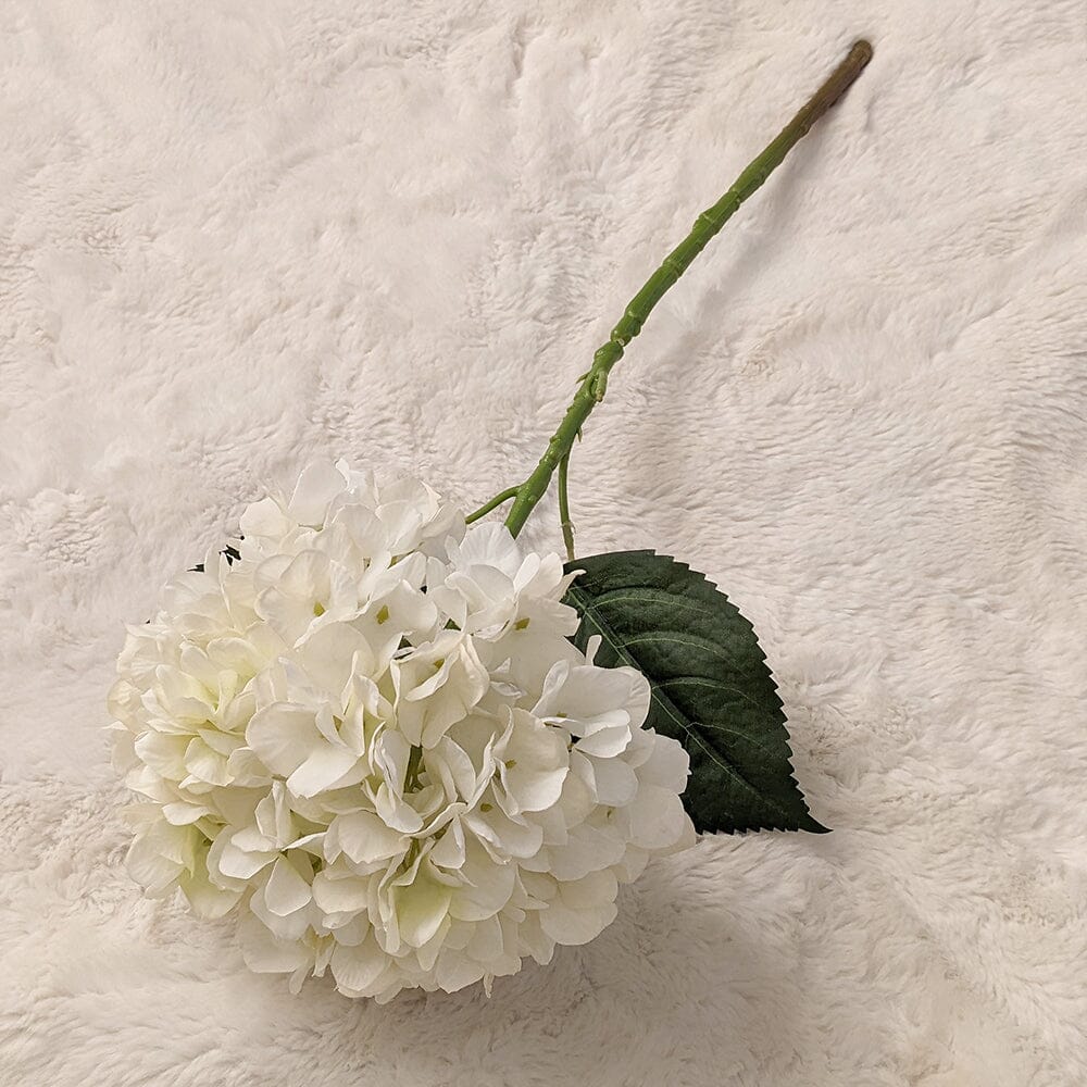 Cream Faux Hydrangea Single Stem Flower - Bridgnorth Furniture