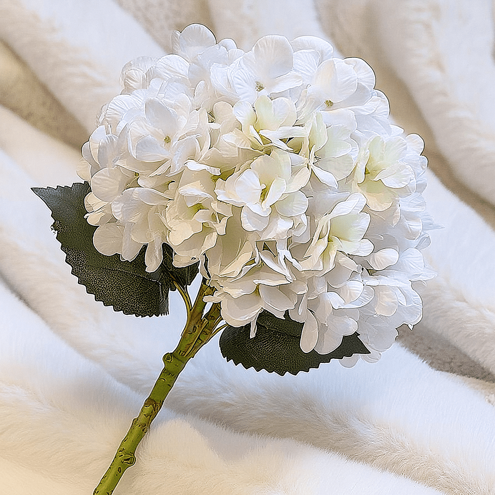 Cream Faux Hydrangea Single Stem Flower - Bridgnorth Furniture