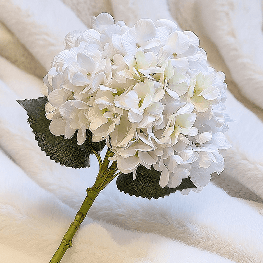 Cream Faux Hydrangea Single Stem Flower - Bridgnorth Furniture