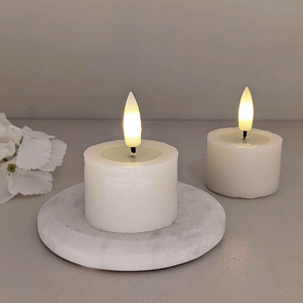 Cream Realistic LED Tealights - Set of 2 - Bridgnorth Furniture