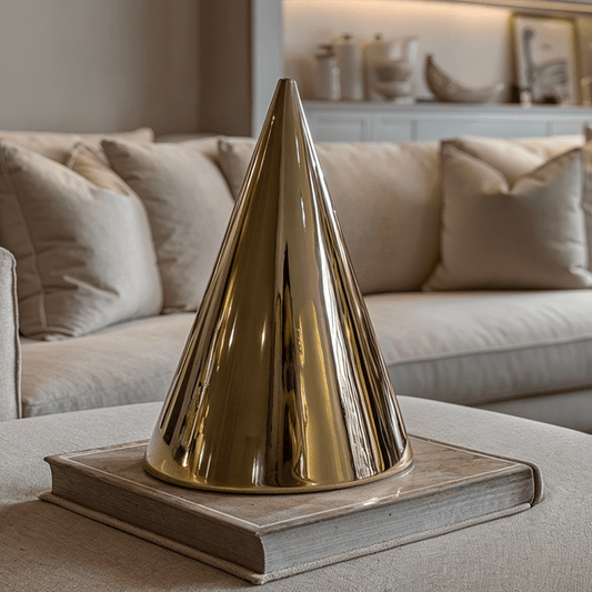 Daphnie Decorative Gold Cone Ornament - Bridgnorth Furniture