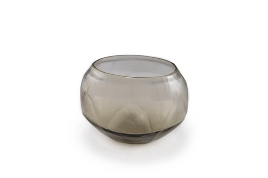SULPHUR CANDLEHOLDER - H9 D11 cm - SMOKE - Bridgnorth Furniture