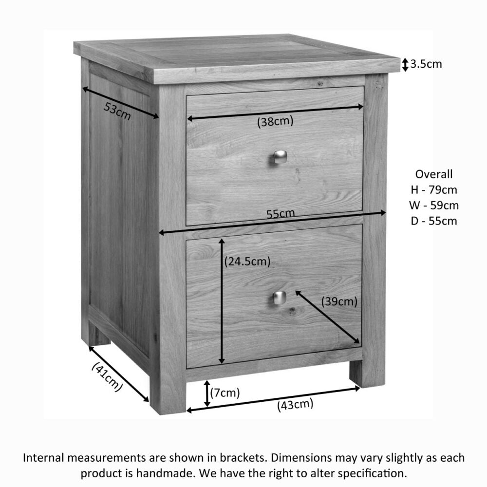 Drayton 2 Draw Filing Cabinet - Bridgnorth Furniture